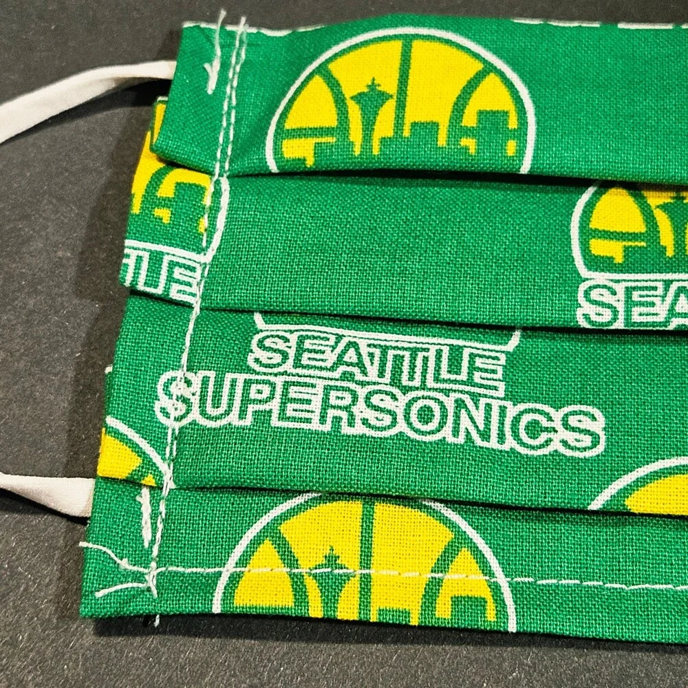 Seattle Supersonics Face Mask Unisex Adjustable Ear Loop Cotton Reusable Green